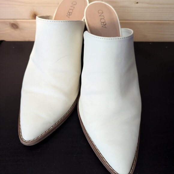 Abound Heels size 8M white upper 4" heel rubber soles multi use pointed toe - Picture 6 of 9